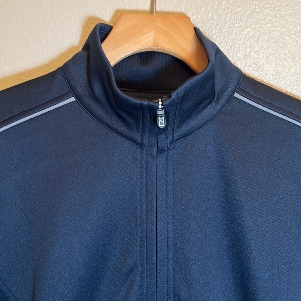 Cutter & Buck Navy CB WeatherTec Zipper Jacket Sweatshirt - Picture 2 of 11